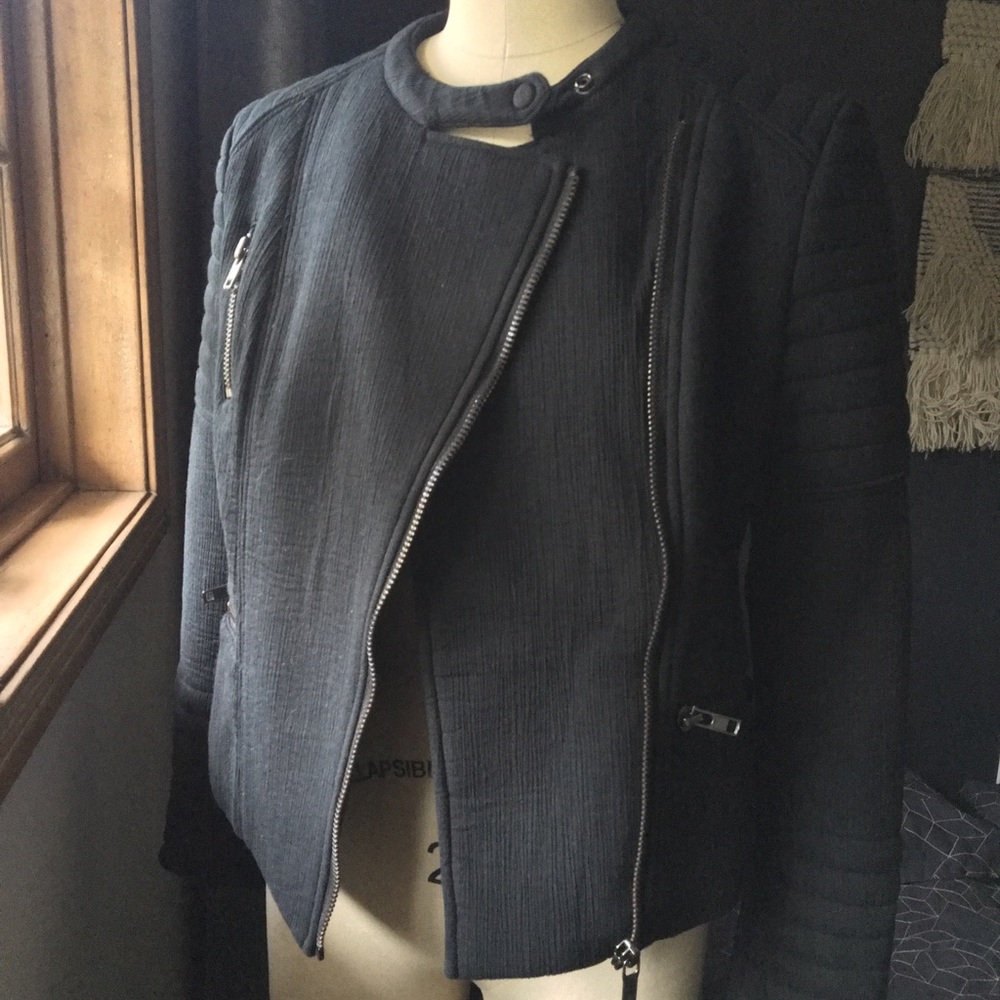 Maison Scotch Black motorcycle jacket new.